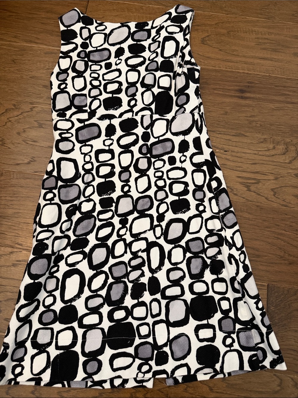 Uncle Frank Retro Geometric Black & White Abstract Shift Dress Front Zip S - Picture 8 of 10